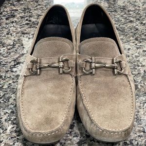 Salvatore Ferragamo Gancini suede driver moccasin